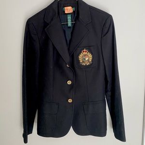 RALPH LAUREN CRESTED BLAZER | size 4 / small